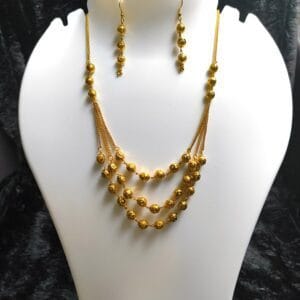 Gold Plated Designer Ball Chain Jewelry Set