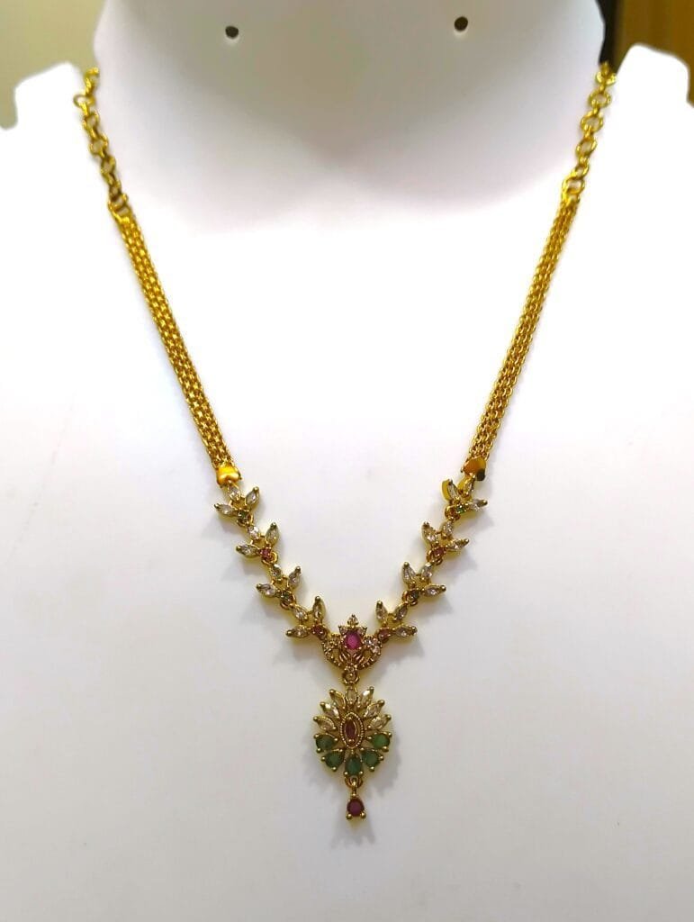 1gram Gold Plated AD Studded Jewellery Set - Combo Offer - Buy 1 Get 1 Free