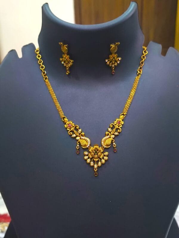 1gram Gold Plated AD Studded Jewellery Set - Combo Offer - Buy 1 Get 1 Free