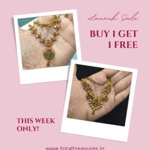 1gram Gold Plated AD Studded Jewellery Set - Combo Offer - Buy 1 Get 1 Free