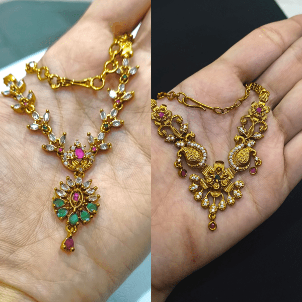 1gram Gold Plated AD Studded Jewellery Set - Combo Offer - Buy 1 Get 1 Free