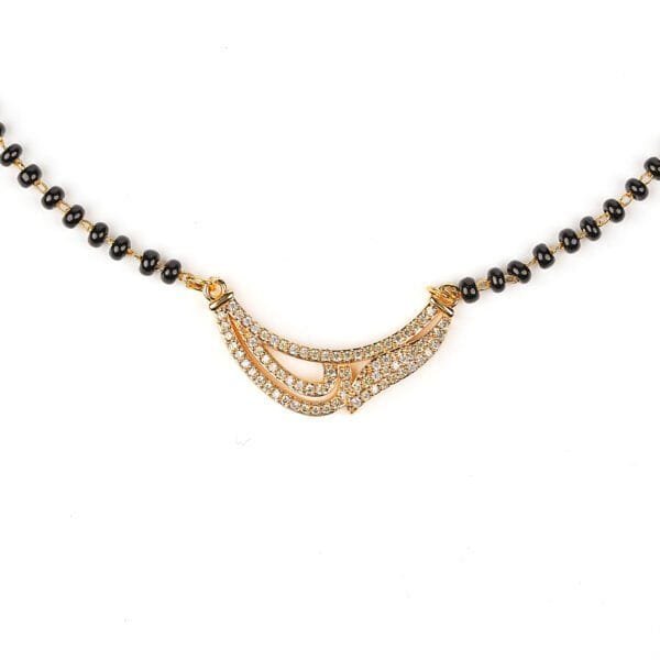 1 Gram Gold Plated CZ Studded Short Mangalsutra – Modern Daily Wear Design - Image 3