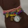 Stretchable Charm Bracelet Watch – Multi-Layer Beaded Design with Cute Charms