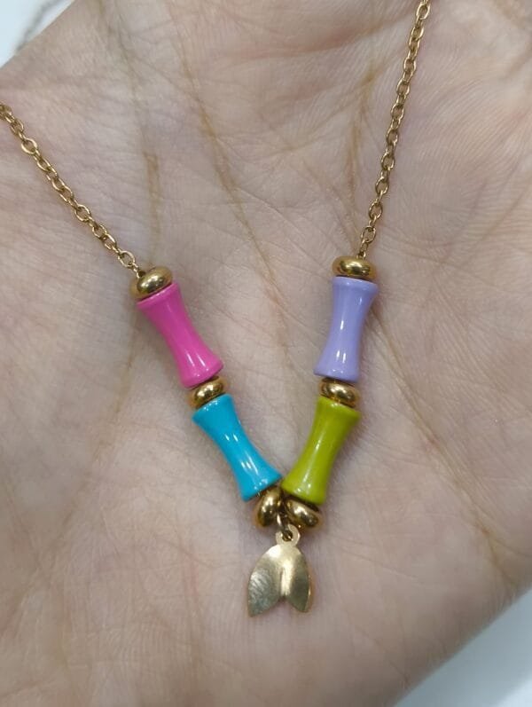 Minimal Anti Tarnish Multi Color Necklace - Image 5