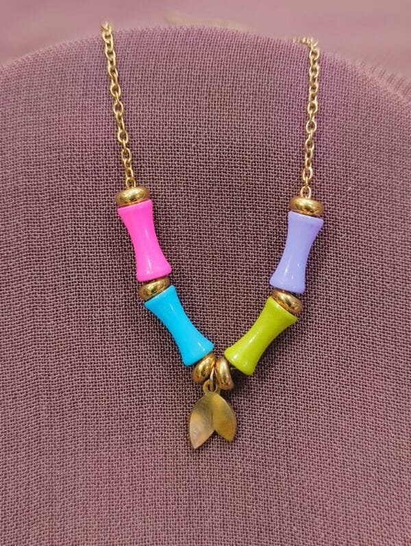 Minimal Anti Tarnish Multi Color Necklace - Image 4