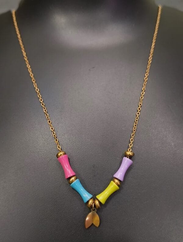 Minimal Anti Tarnish Multi Color Necklace - Image 2