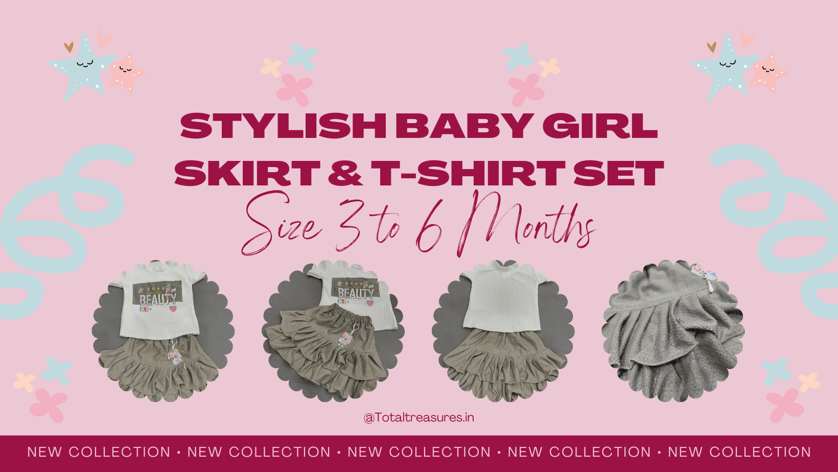 Stylish Baby Girl Skirt & T-Shirt Set – Size 3 to 6 Months