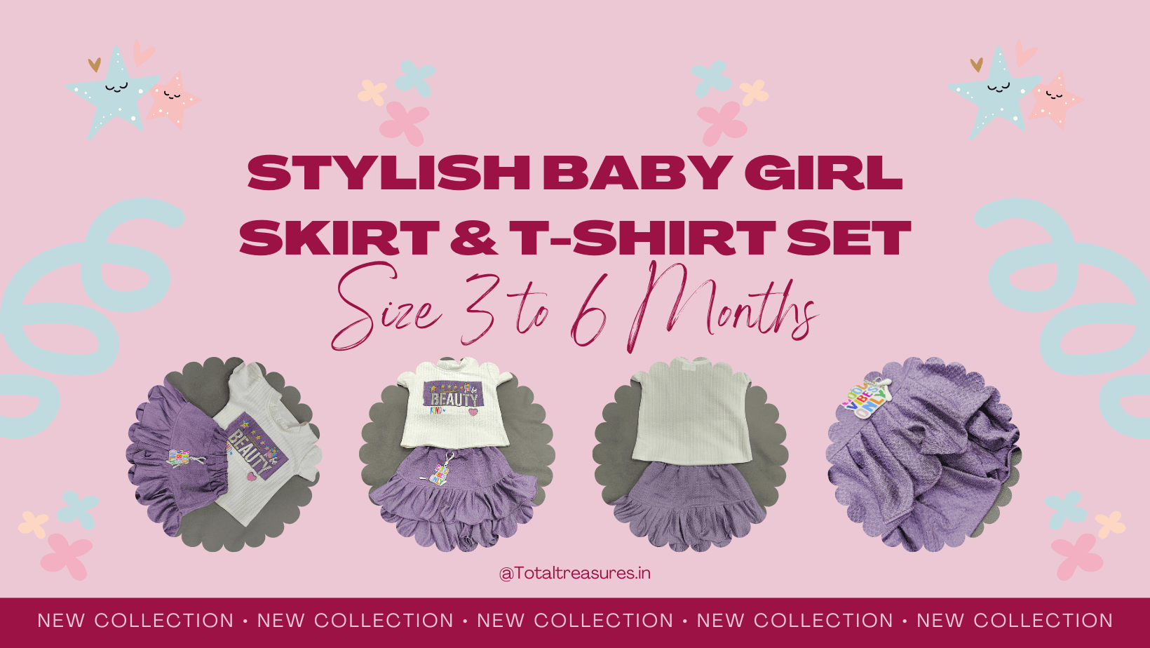 Stylish Baby Girl Skirt & T-Shirt Set – Size 3 to 6 Months