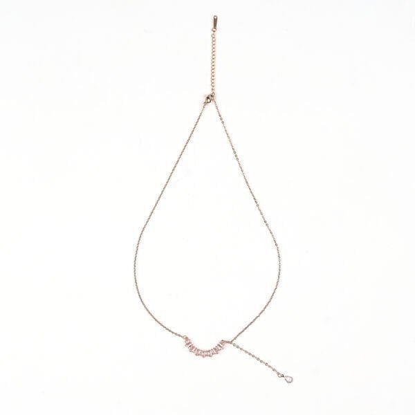 Stainless Steel Anti Tarnish AD Charm Pendant Necklace Chain for Women & Girls