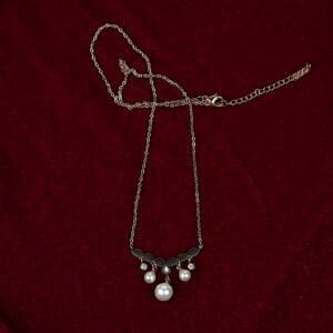 Stainless Steel Anti-Tarnish AD Pearls Pendant Necklace Chain for Women & Girls