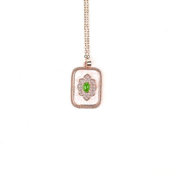 Rose Gold Plated Anti-Tarnish Elegant Floral Pendant Necklace for Women & Girls