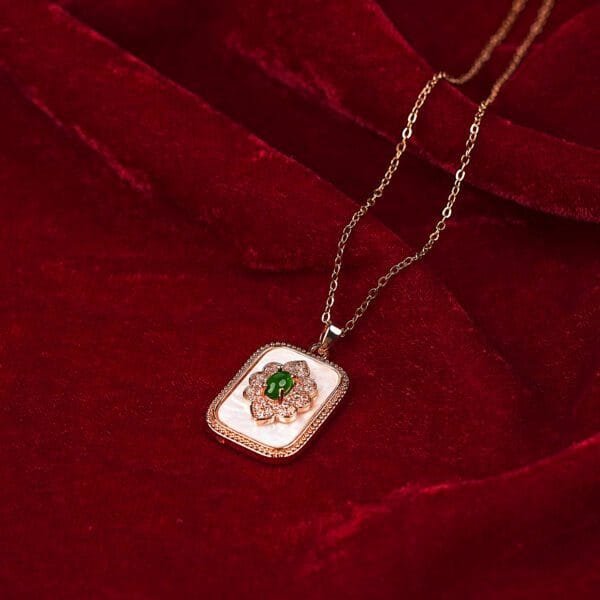 Rose Gold Plated Anti-Tarnish Elegant Floral Pendant Necklace for Women & Girls