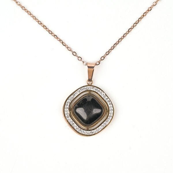 Stainless Steel Anti-Tarnish AD Pendant Necklace Chain & Earrings Set for Women & Girls