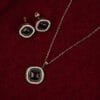 Stainless Steel Anti-Tarnish AD Pendant Necklace Chain & Earrings Set for Women & Girls