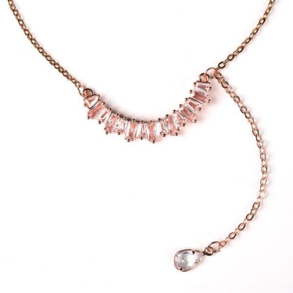Stainless Steel Anti Tarnish AD Charm Pendant Necklace Chain for Women & Girls