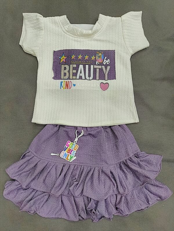 Stylish Baby Girl Skirt & T-Shirt Set – Size 3 to 6 Months