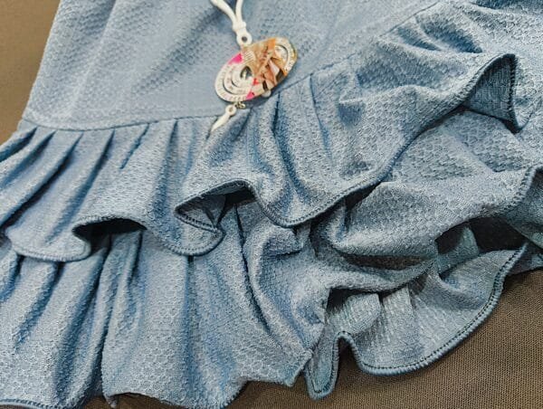 Stylish Baby Girl Skirt and T-Shirt Set – Ruffle Denim Skirt & Printed Top for Girls (3 to 6 Months)