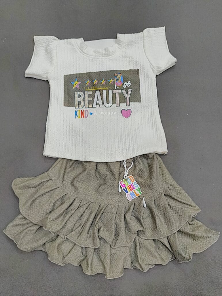 Stylish Baby Girl Skirt & T-Shirt Set – Size 3 to 6 Months