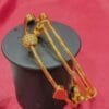 Gold Look CZ Studded Bangle Style Bracelet (Adjustable Size 2/6)