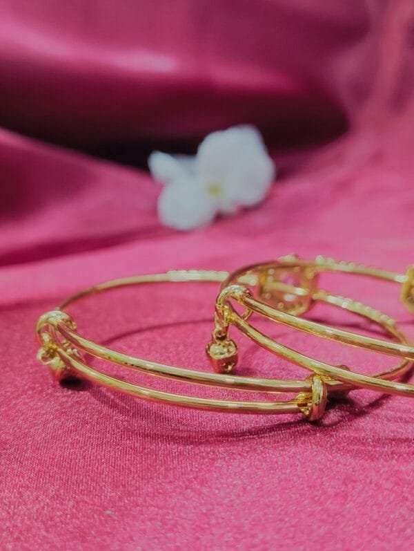 1 Gram Gold Plated CZ AD Studded Bangle Style Bracelet Size 2/6