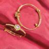 1 Gram Gold Plated CZ AD Studded Bangle Style Bracelet Size 2/6