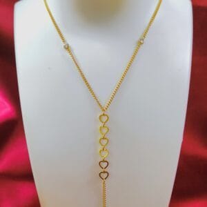 Elegant Heart Drop Necklace | Thick 18K PVD Gold Plated | 316L Stainless Steel | Waterproof & Hypoallergenic