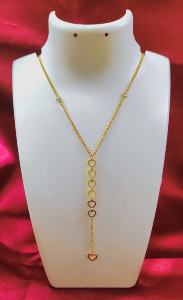 Elegant Heart Drop Necklace | Thick 18K PVD Gold Plated | 316L Stainless Steel | Waterproof & Hypoallergenic