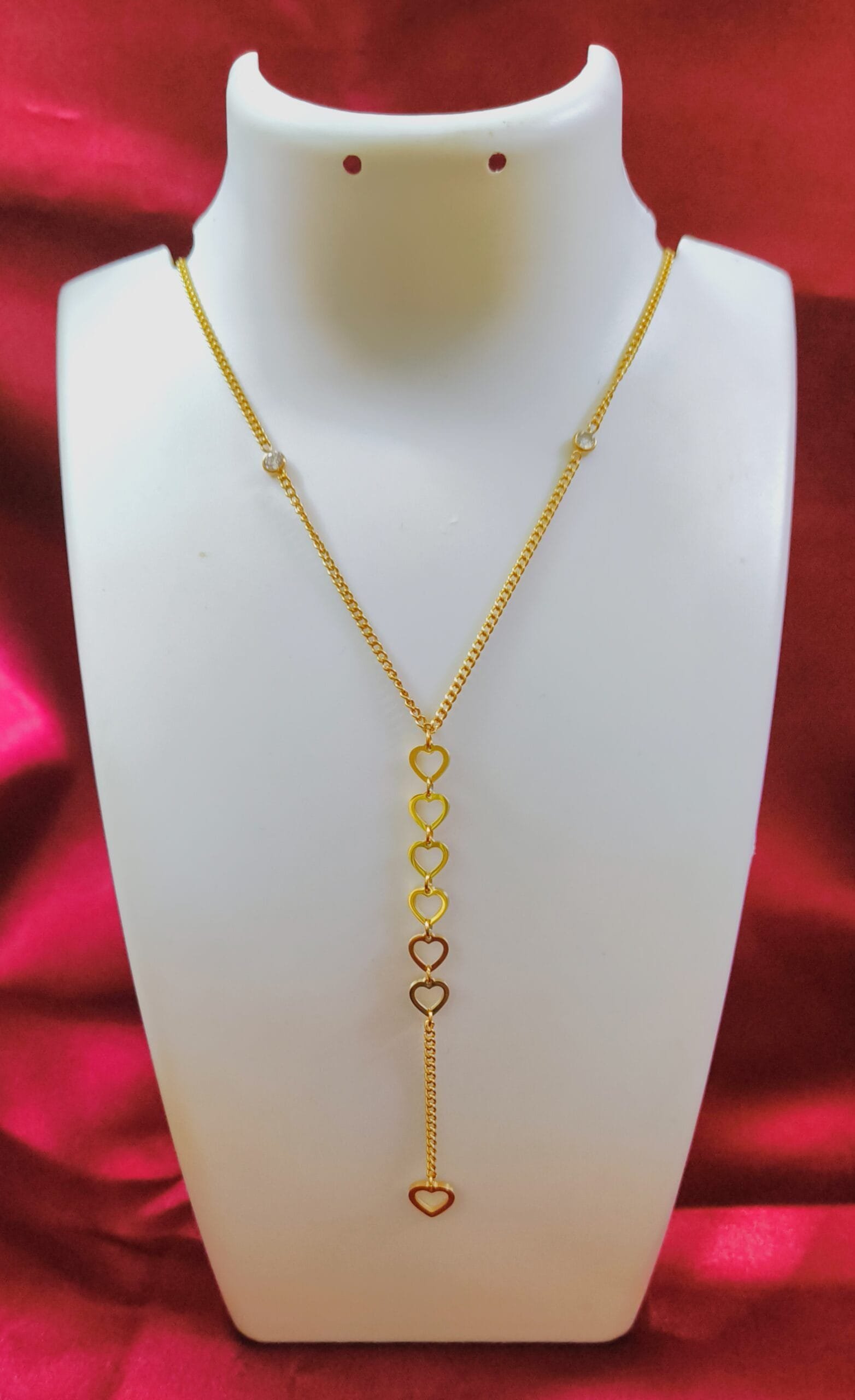 Elegant Heart Drop Necklace | Thick 18K PVD Gold Plated | 316L Stainless Steel | Waterproof & Hypoallergenic