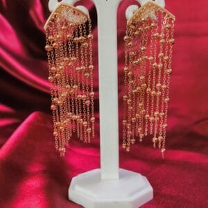 Rose Gold Plated Anti Tarnish Ball Chain Earrings – 3.5 Inch Long Stylish Danglers