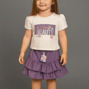 Stylish Baby Girl Skirt & T-Shirt Set – Size 3 to 6 Months