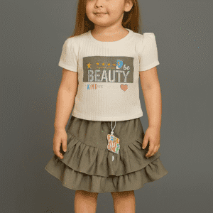 Stylish Baby Girl Skirt & T-Shirt Set – Size 3 to 6 Months