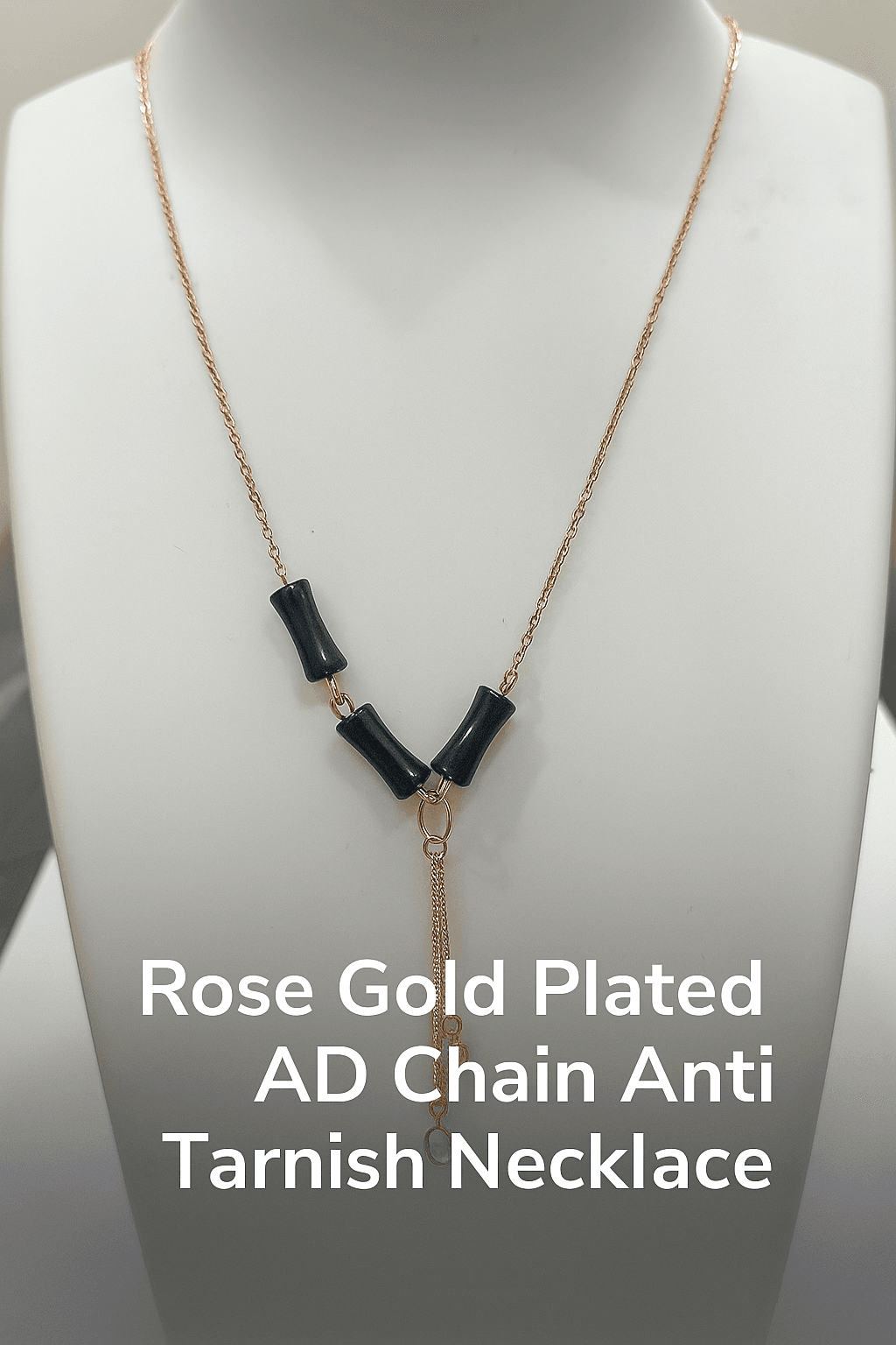 Rose Gold Plated AD Chain Anti Tarnish Necklace
