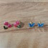Gold Plated Enamel Stud Earrings Combo – Rose & Butterfly Design for Girls and Women