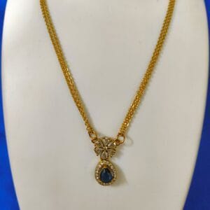 1 Gram Gold Plated CZ AD Double Chain Necklace for Women