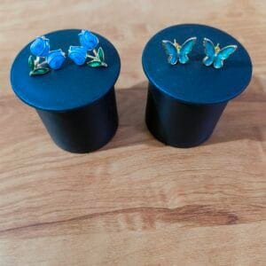 Gold Plated Enamel Stud Earrings Combo for Women & Girls | Blue Floral & Butterfly Design | Lightweight Daily Wear Earrings | Stylish Fashion Jewelry for Office, College, Party & Gifting