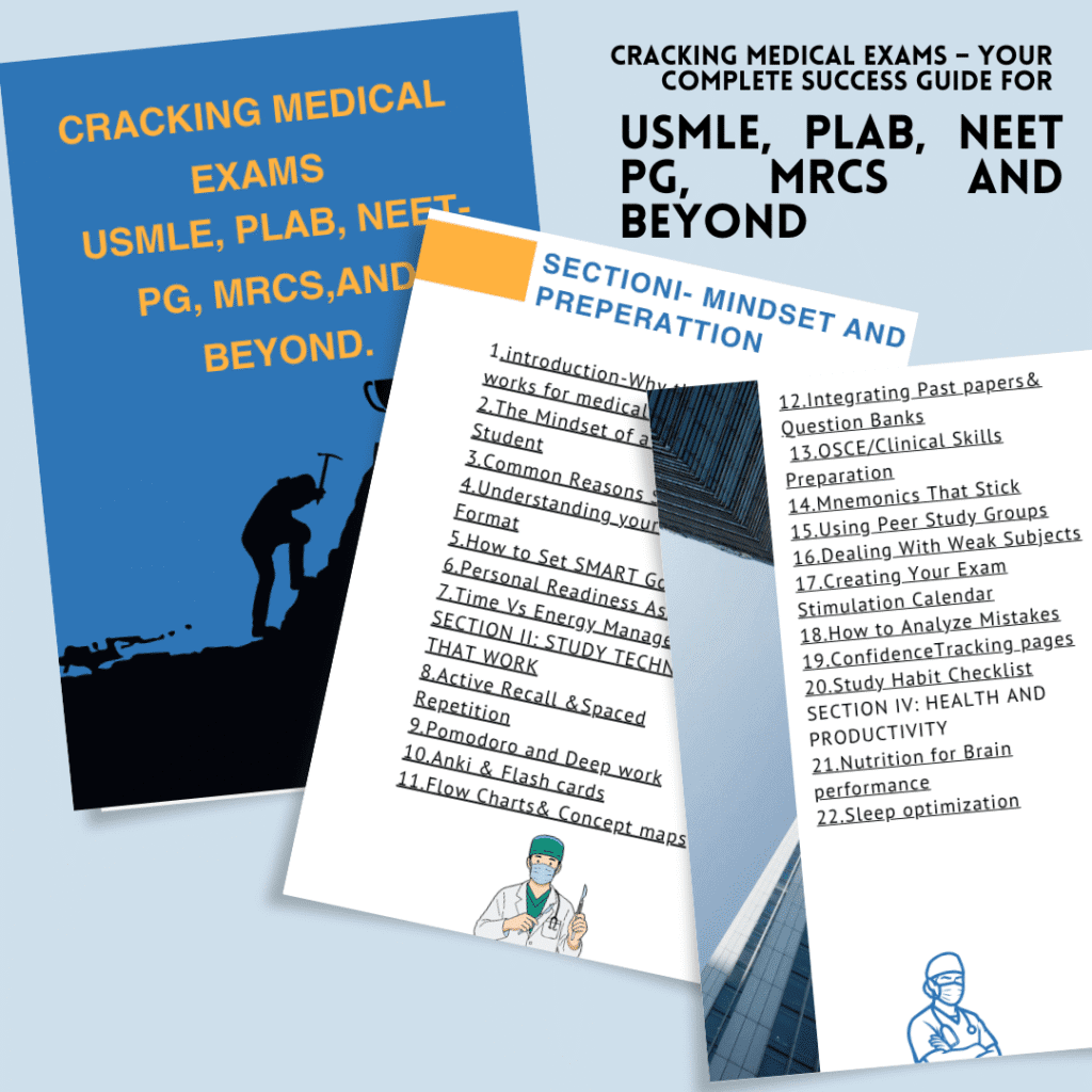 Cracking Medical Exams Study Guide 46MB PDF with Study Techniques and Exam Strategies for USMLE PLAB NEET PG MRCS