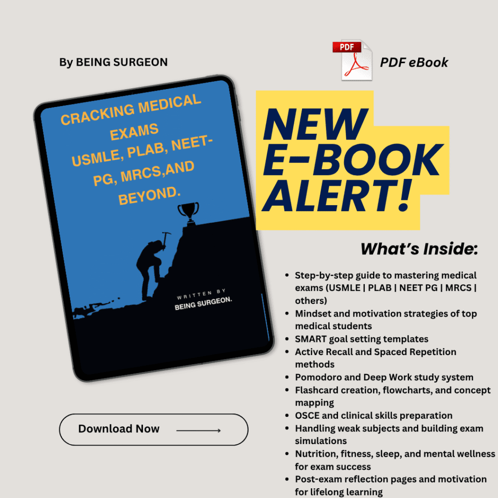 Cracking Medical Exams Study Guide 46MB PDF with Study Techniques and Exam Strategies for USMLE PLAB NEET PG MRCS